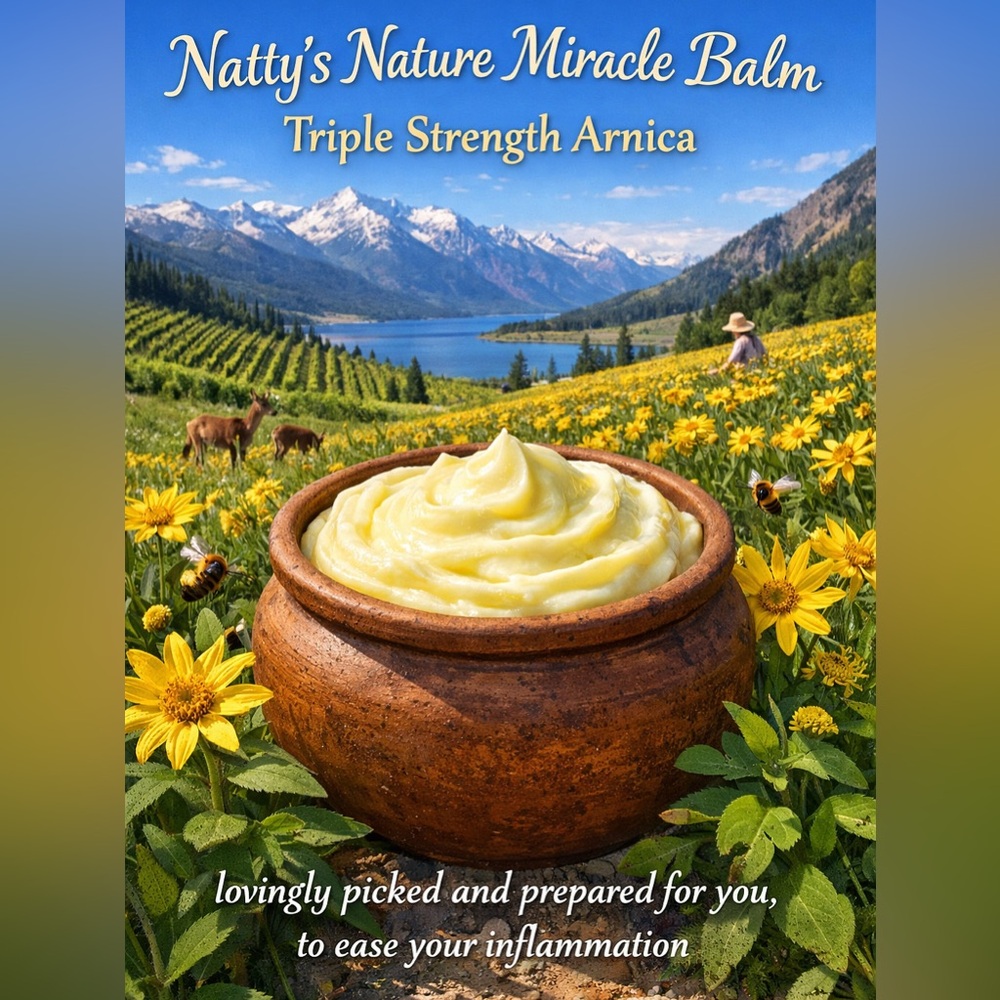 Arnica balm, picked from arnica flowers on my land.
